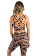 Ringers Western Womens Harlow Long Sports Bra (220014RW) Zebra Tan [GD]