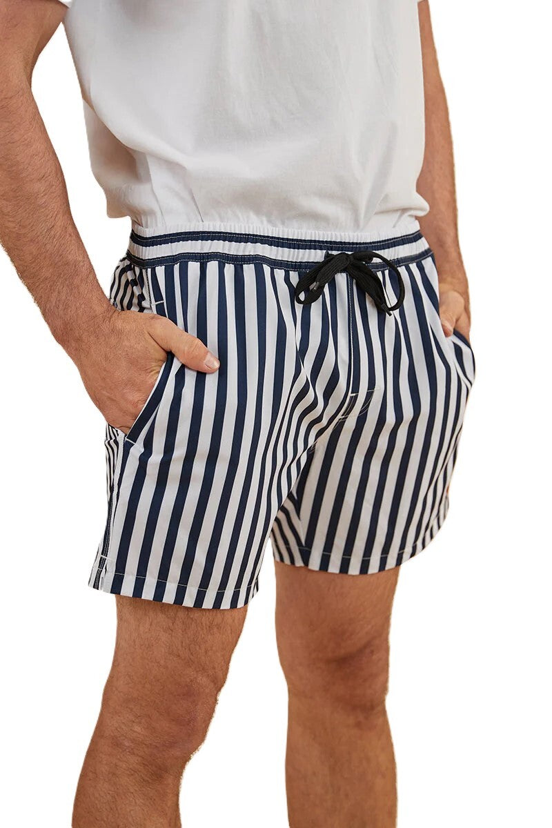 Ringers Western Mens Resort Swim Shorts (123011RW) Navy/White [GD]