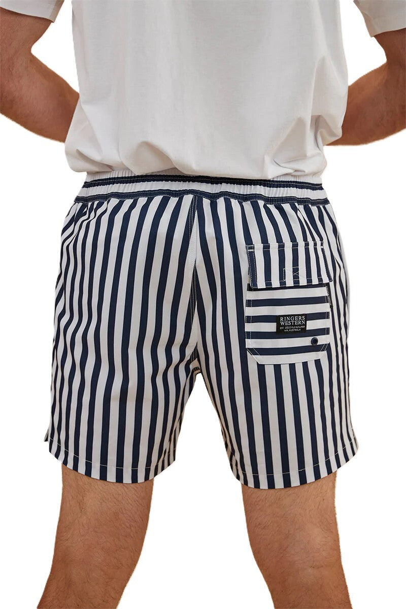 Ringers Western Mens Resort Swim Shorts (123011RW) Navy/White [GD]