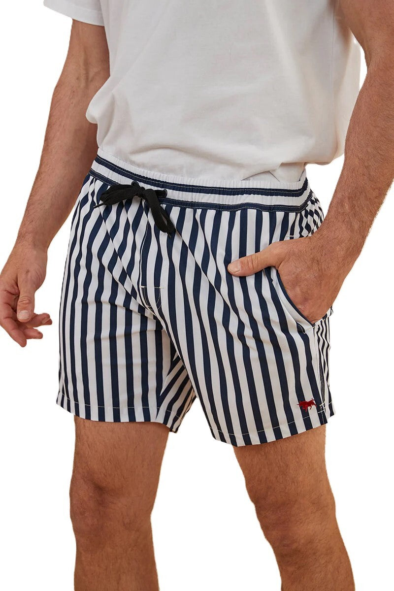 Ringers Western Mens Resort Swim Shorts (123011RW) Navy/White [GD]