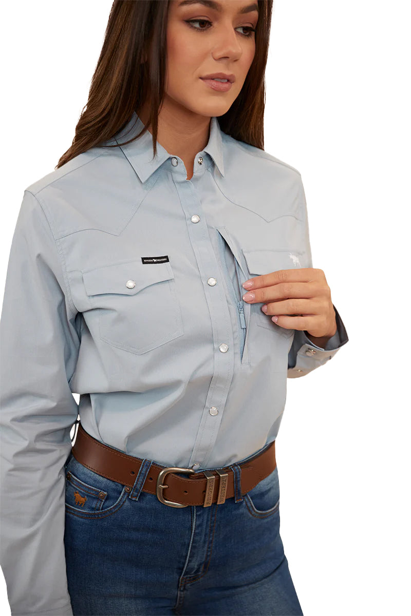 Ringers Western Womens Silverlake Western L/S Shirt (222120RW) Chambray [GD]