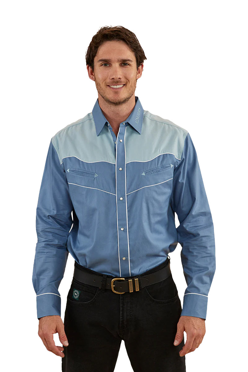 Ringers Western Mens McGraw Western L/S Shirt (122105RW) Blue   [SD]