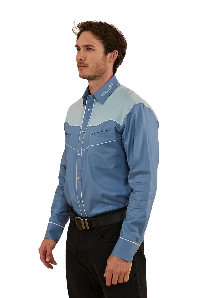 Ringers Western Mens McGraw Western L/S Shirt (122105RW) Blue   [SD]