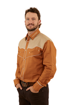 Ringers Western Mens McGraw L/S Western Shirt (122105RW) Toffee/Dark Sand [SD]