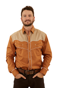 Ringers Western Mens McGraw L/S Western Shirt (122105RW) Toffee/Dark Sand [SD]