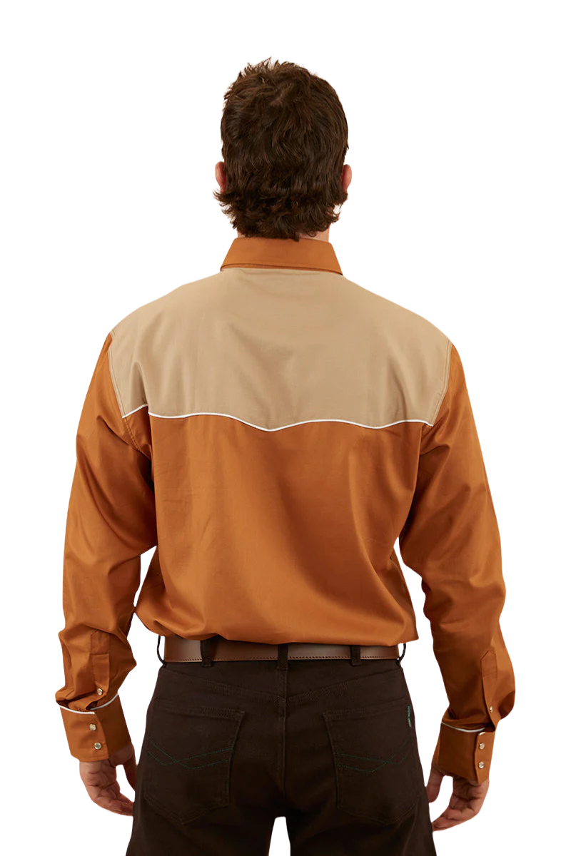 Ringers Western Mens McGraw L/S Western Shirt (122105RW) Toffee/Dark Sand [SD]