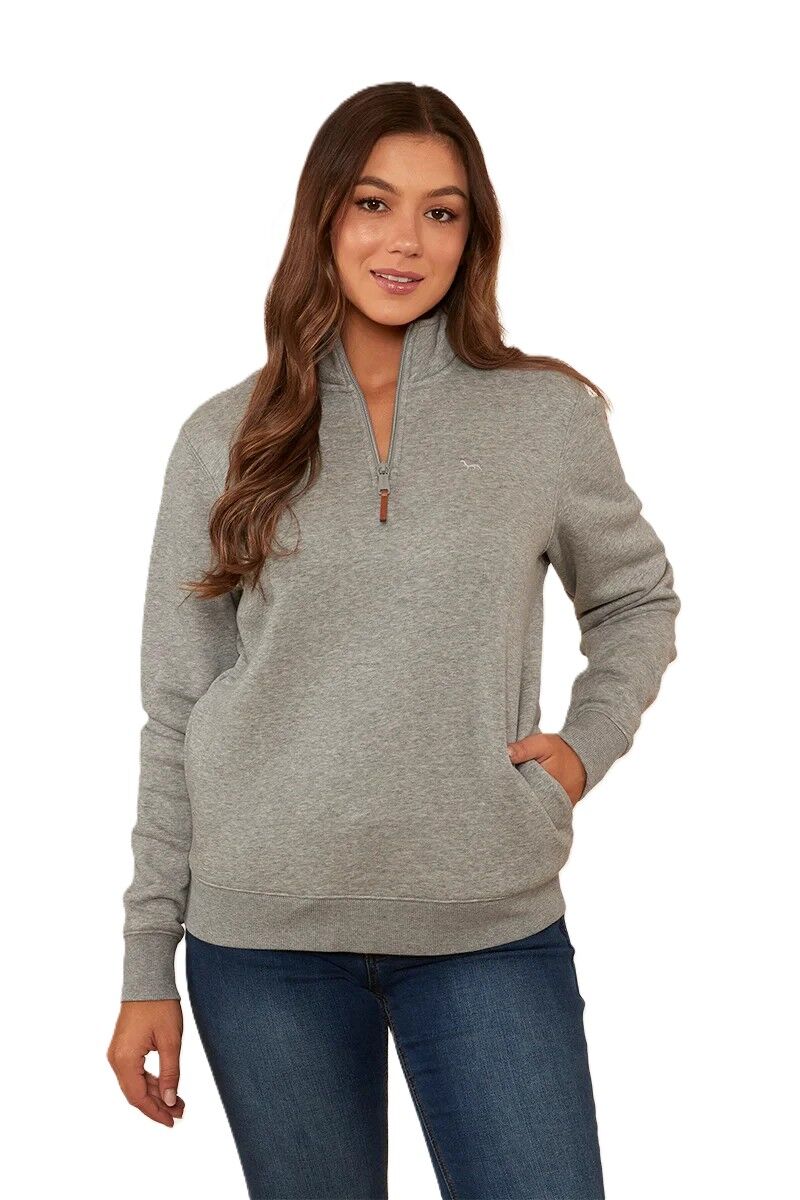 Ringers Western Womens Peninsula 1/4 Zip Jumper (223091RW) Grey Marle