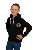 Ringers Western Childrens Signature Bull Pullover Hoodie (323007RW) Black with Camo [SD]