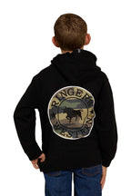 Ringers Western Childrens Signature Bull Pullover Hoodie (323007RW) Black with Camo [SD]