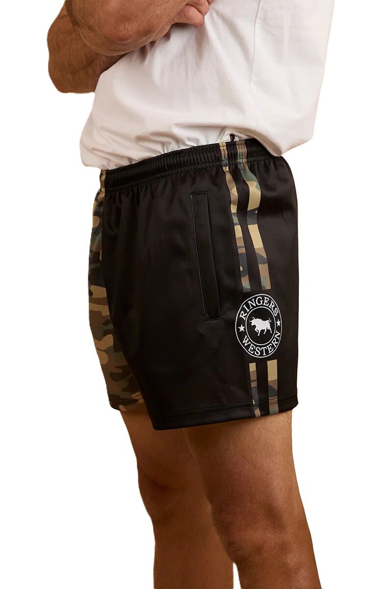 Ringers Western Unisex Footy Shorts (124013RW) Black/Camo