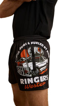 Ringers Western Unisex Young and Dumb Footy Shorts (124020RW) Black/Orange