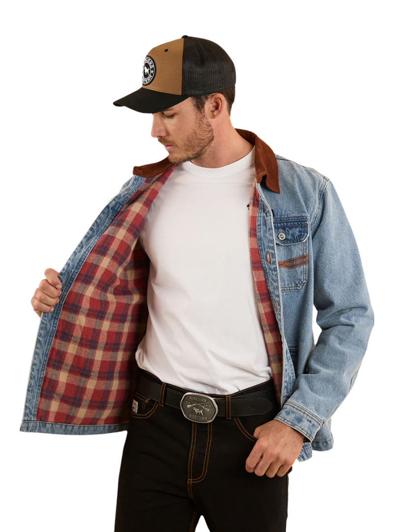 Ringers Western Mens Bellbrae L/S Overshirt (124016RW) Light Wash Blue