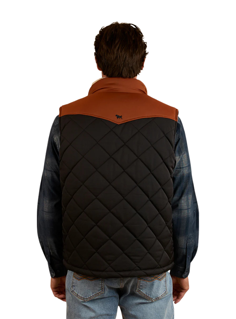 Ringers Western Mens McKinlay Puffer Vest (124058RW) Black/Tobacco [SD]
