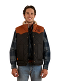 Ringers Western Mens McKinlay Puffer Vest (124058RW) Black/Tobacco [SD]