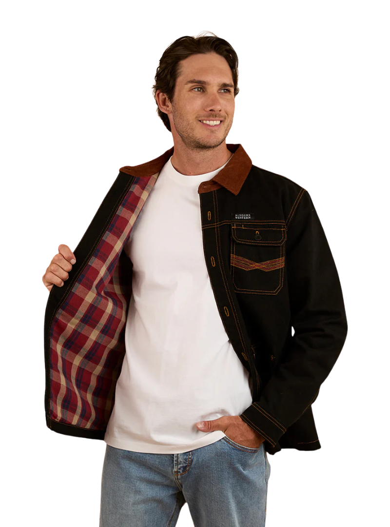 Ringers Western Mens Riverglen L/S Overshirt (124015RW) Washed Black