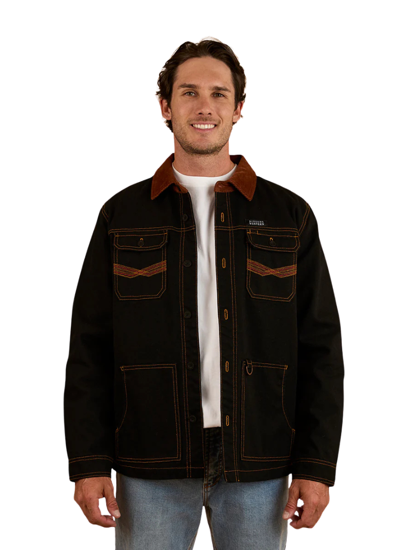 Ringers Western Mens Riverglen L/S Overshirt (124015RW) Washed Black