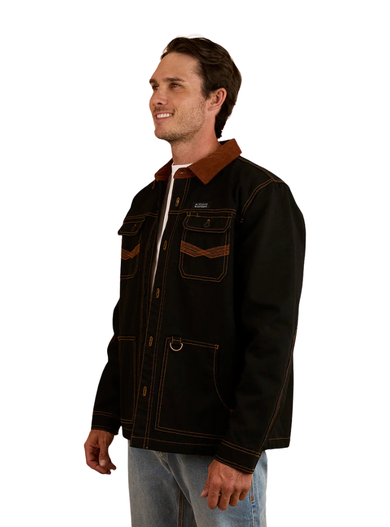 Ringers Western Mens Riverglen L/S Overshirt (124015RW) Washed Black