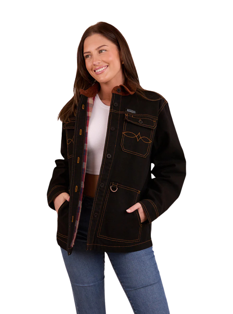 Ringers Western Womens Leighton L/S Overshirt (224023RW) Washed Black