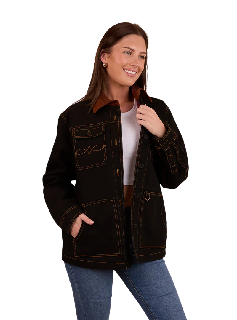 Ringers Western Womens Leighton L/S Overshirt (224023RW) Washed Black
