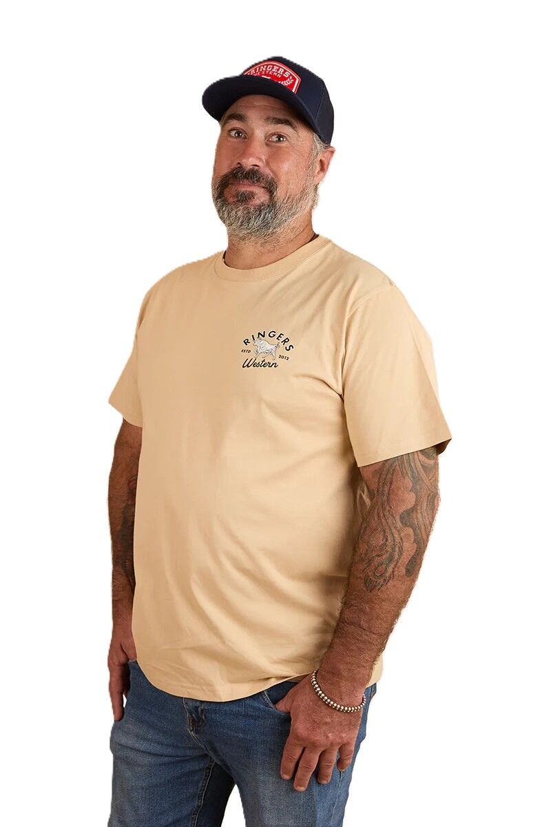 Ringers Western Mens Hometown Loose Fit S/S Tee (124032RW) Dark Sand