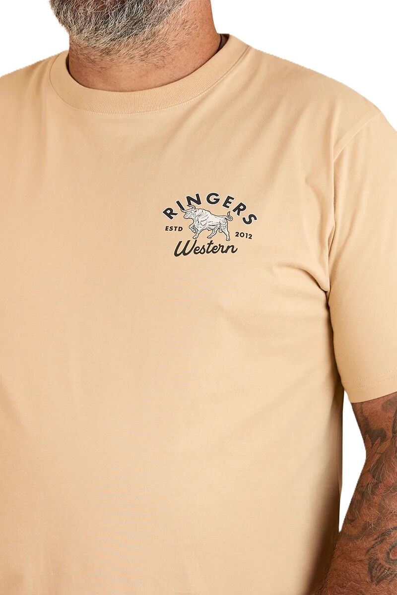Ringers Western Mens Hometown Loose Fit S/S Tee (124032RW) Dark Sand