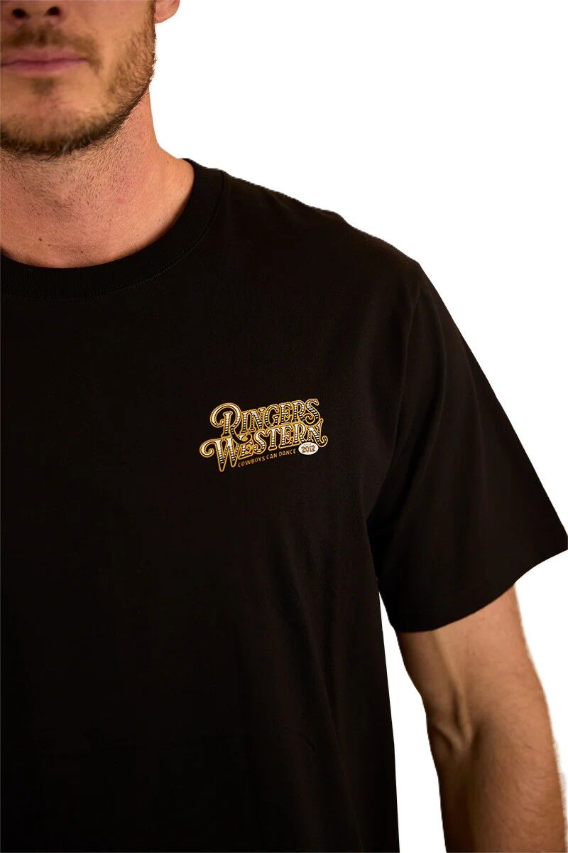 Ringers Western Mens Cowboys Can Dance Loose Fit S/S Tee (124028RW) Black
