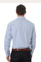 Ringers Western Mens Heritage Window Plaid L/S Dress Shirt (118109062) Blue/White