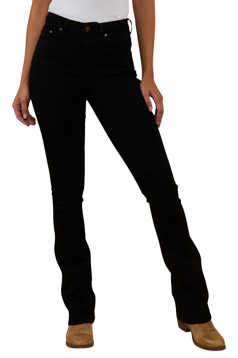 Ringers Western Womens Penny High Rise Bootleg Jeans (221115RW) Black