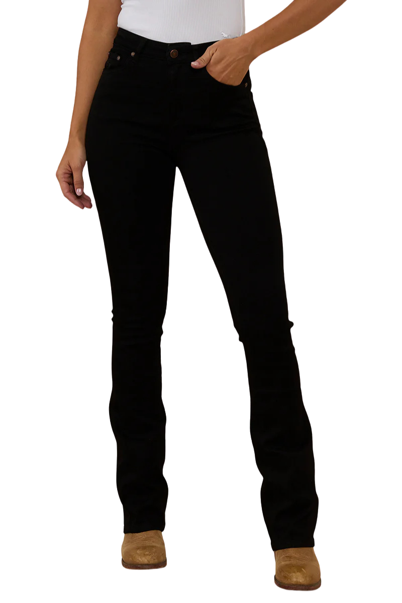 Ringers Western Womens Penny High Rise Bootleg Jeans (221115RW) Black