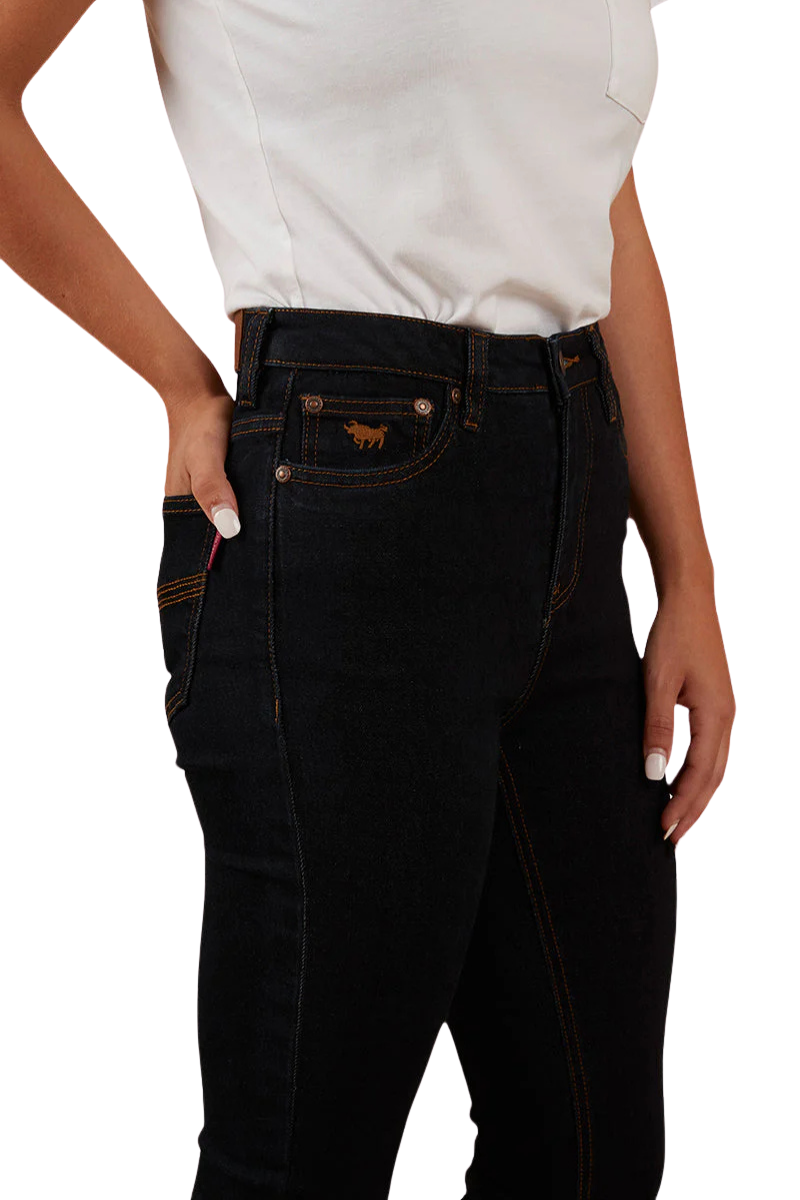Ringers Western Womens Penny High Rise Bootleg Jeans (221115RW) Dark Blue