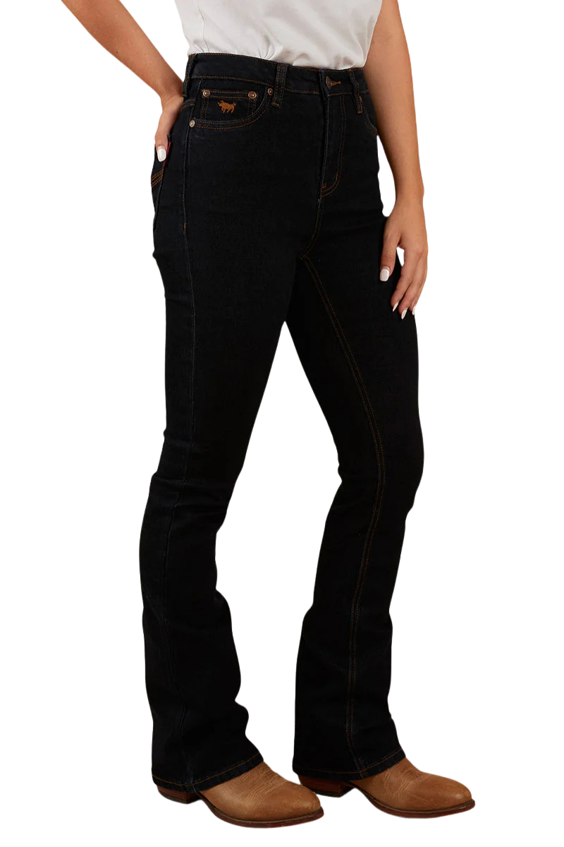 Ringers Western Womens Penny High Rise Bootleg Jeans (221115RW) Dark Blue