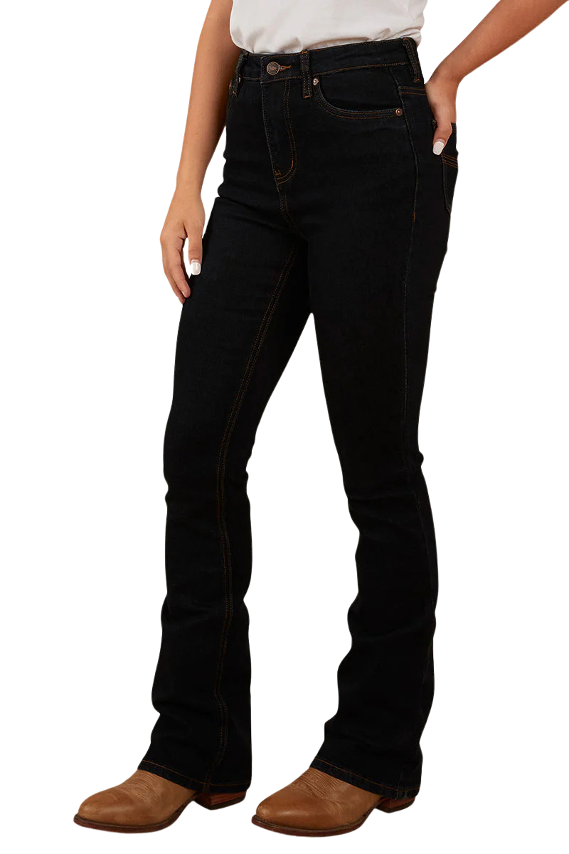 Ringers Western Womens Penny High Rise Bootleg Jeans (221115RW) Dark Blue