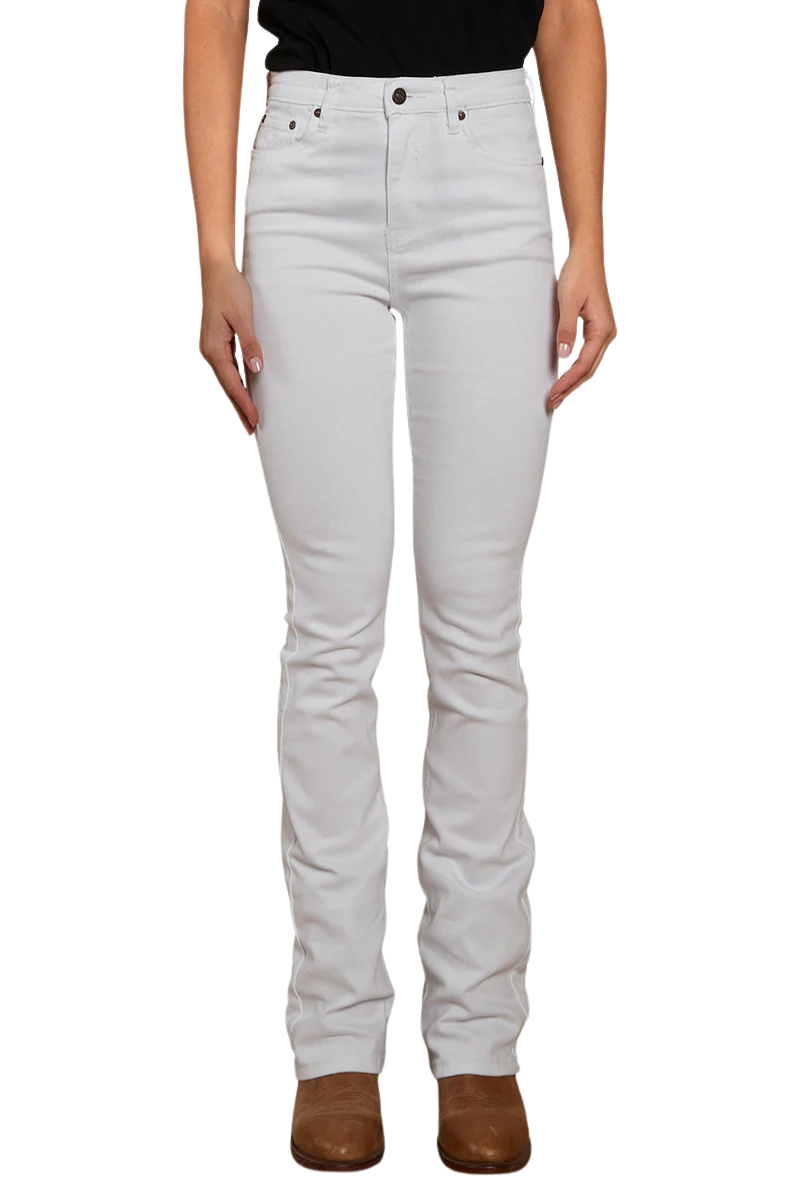 Ringers Western Womens Penny High Rise Bootleg Jeans (221115RW) White