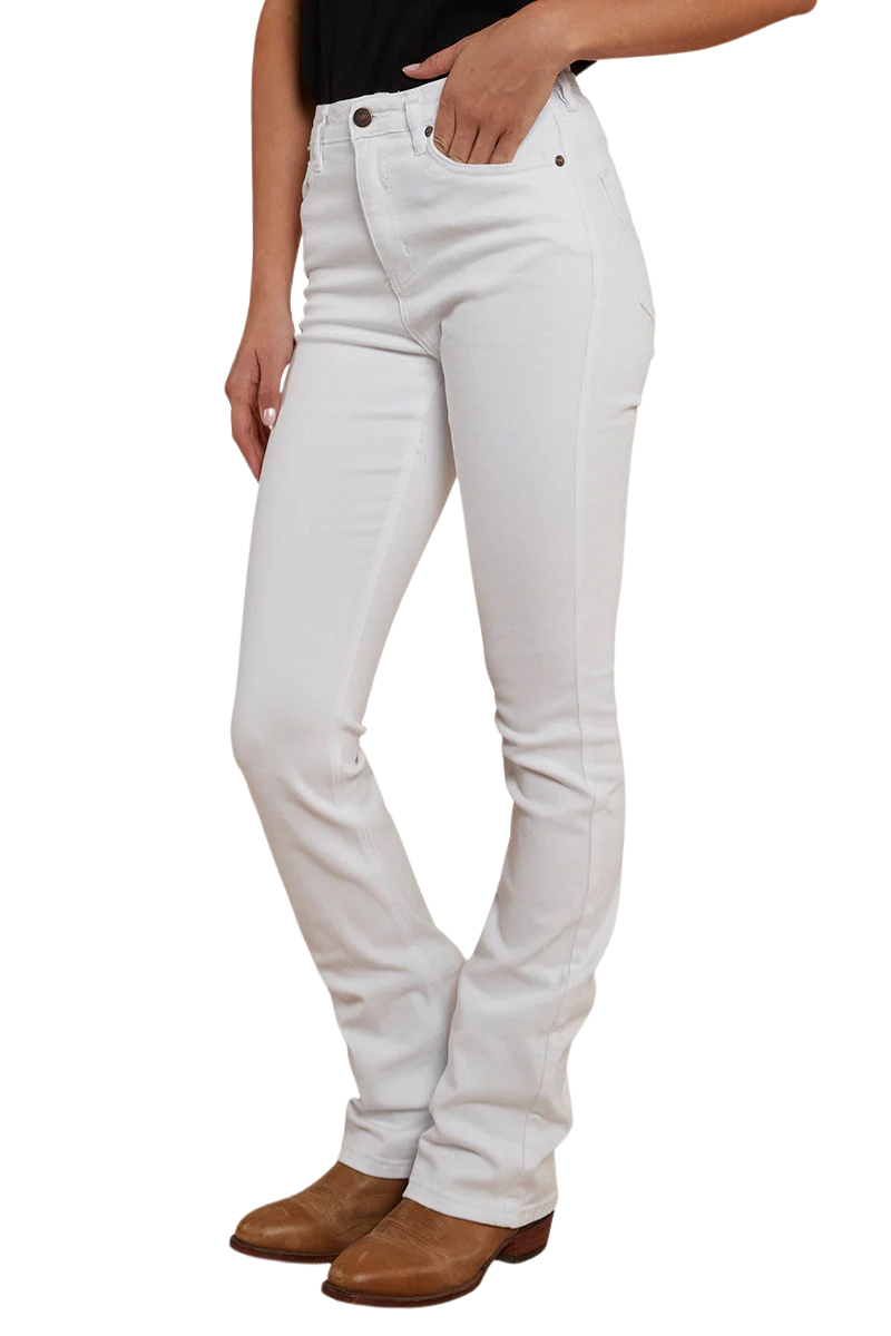 Ringers Western Womens Penny High Rise Bootleg Jeans (221115RW) White