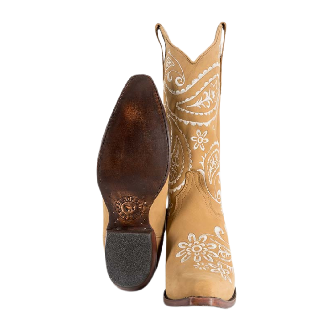 Ringers Western Womens Olivia Cuban Heel Western Boots (519250116) Bone