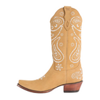 Ringers Western Womens Olivia Cuban Heel Western Boots (519250116) Bone