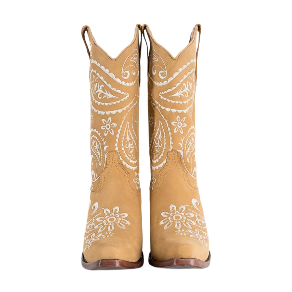 Ringers Western Womens Olivia Cuban Heel Western Boots (519250116) Bone