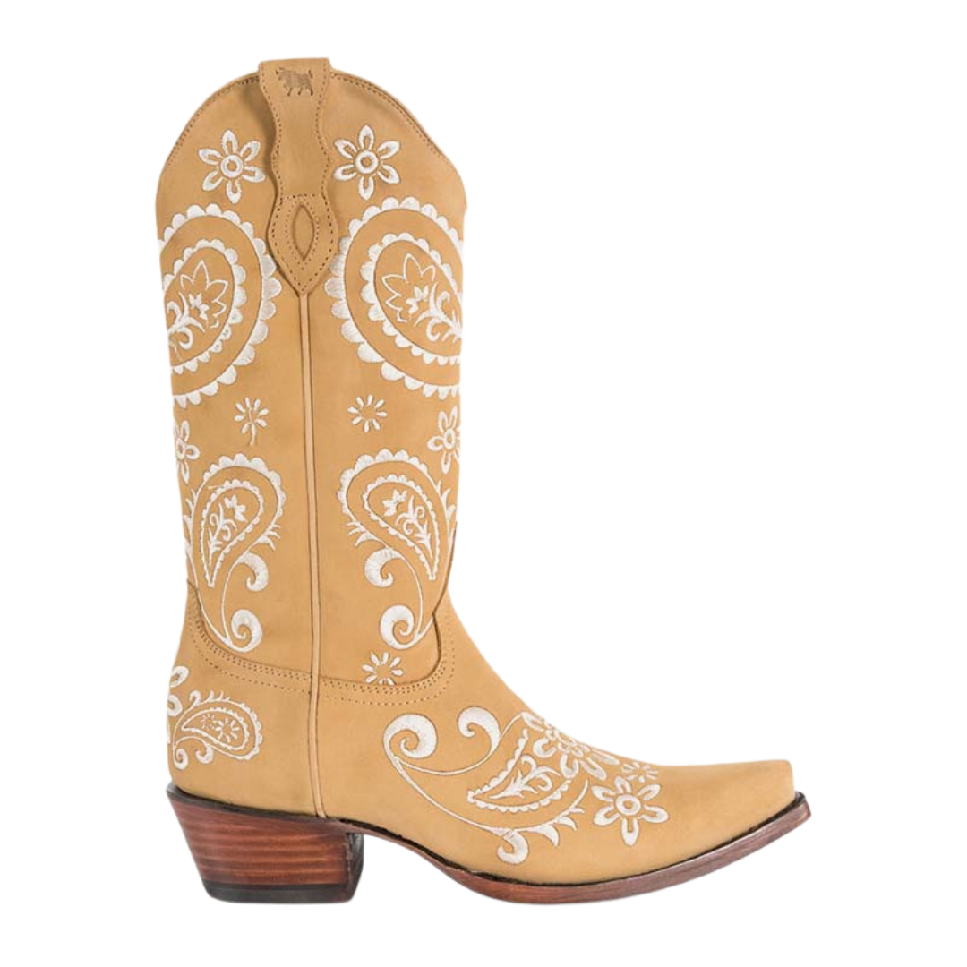 Ringers Western Womens Olivia Cuban Heel Western Boots (519250116) Bone