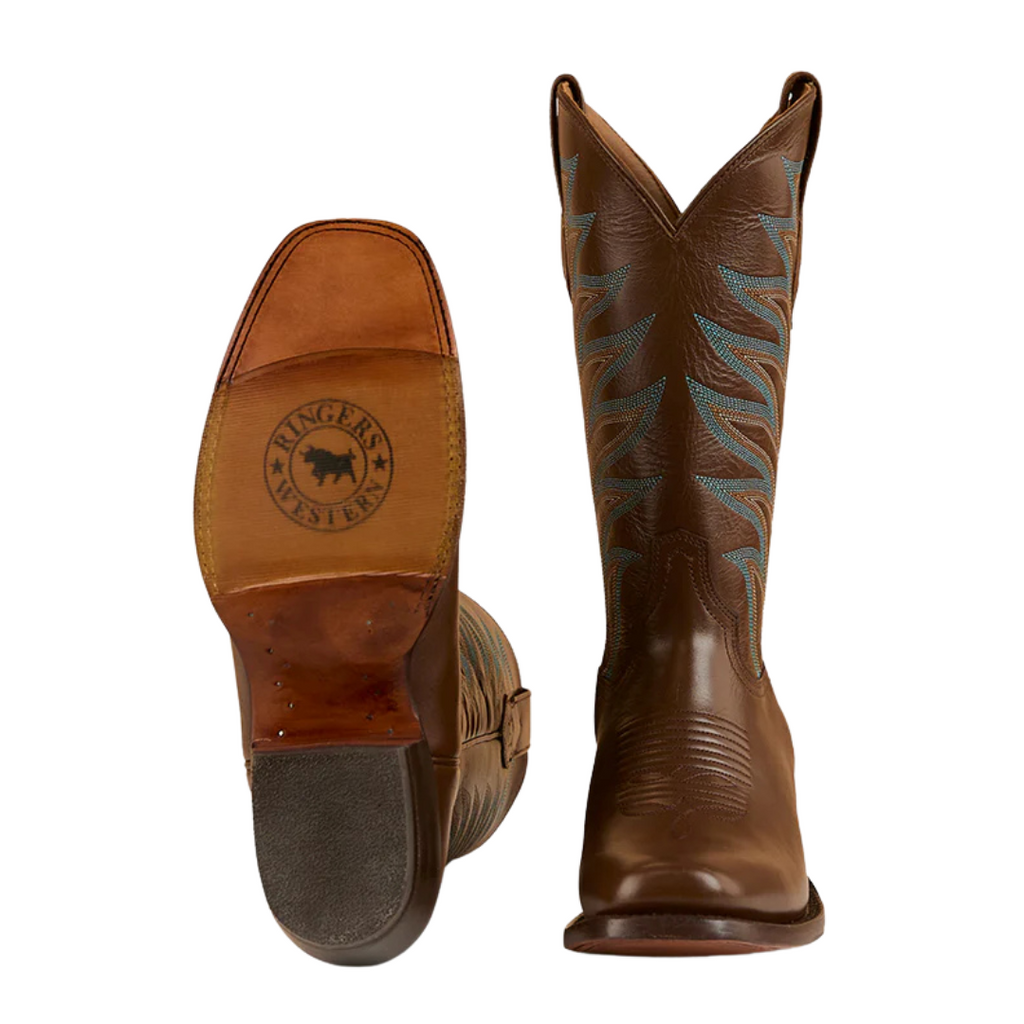 Ringers Western Womens Longreach Cuban Heel Boots (519250104) Saddle Tan