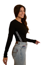 Ringers Western Womens Laila L/S Ribbed Tee (224030RW) Black