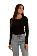 Ringers Western Womens Laila L/S Ribbed Tee (224030RW) Black