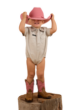 Ringers Western Infants S/S Workshirt Romper (523002RW) Beige