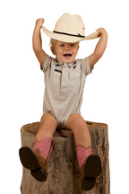 Ringers Western Infants S/S Workshirt Romper (523002RW) Beige