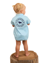 Ringers Western Infants S/S Workshirt Romper (523002RW) Sky Blue