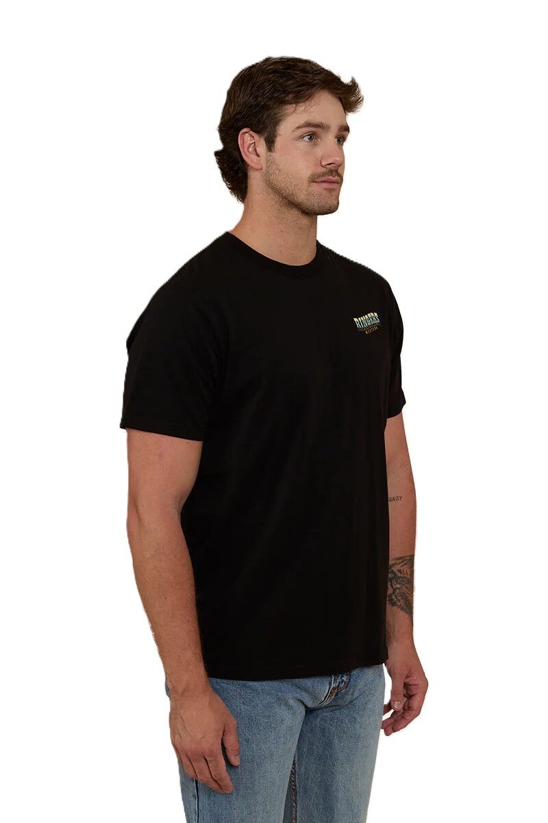 Ringers Western Mens Buckin Barra Loose Fit S/S Tee (123110RW) Black