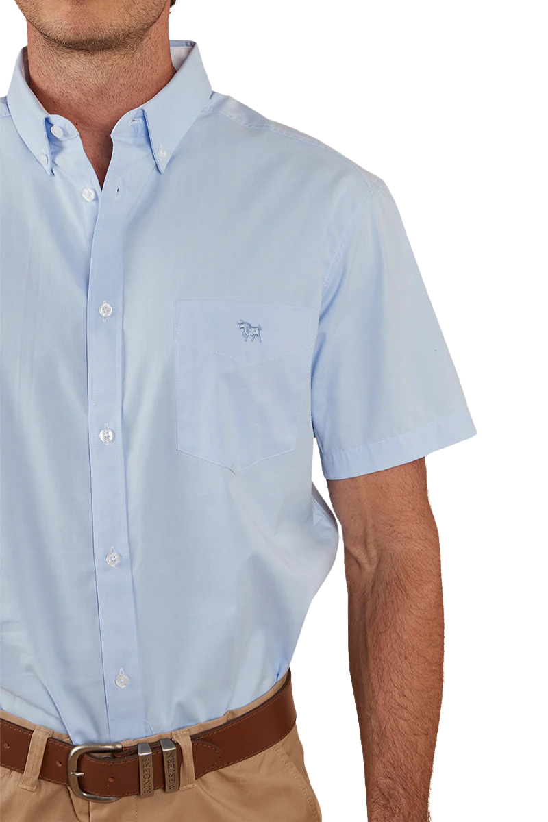 Ringers Western Mens Heritage S/S Dress Shirt (122017RW) Chambray Blue [SD]