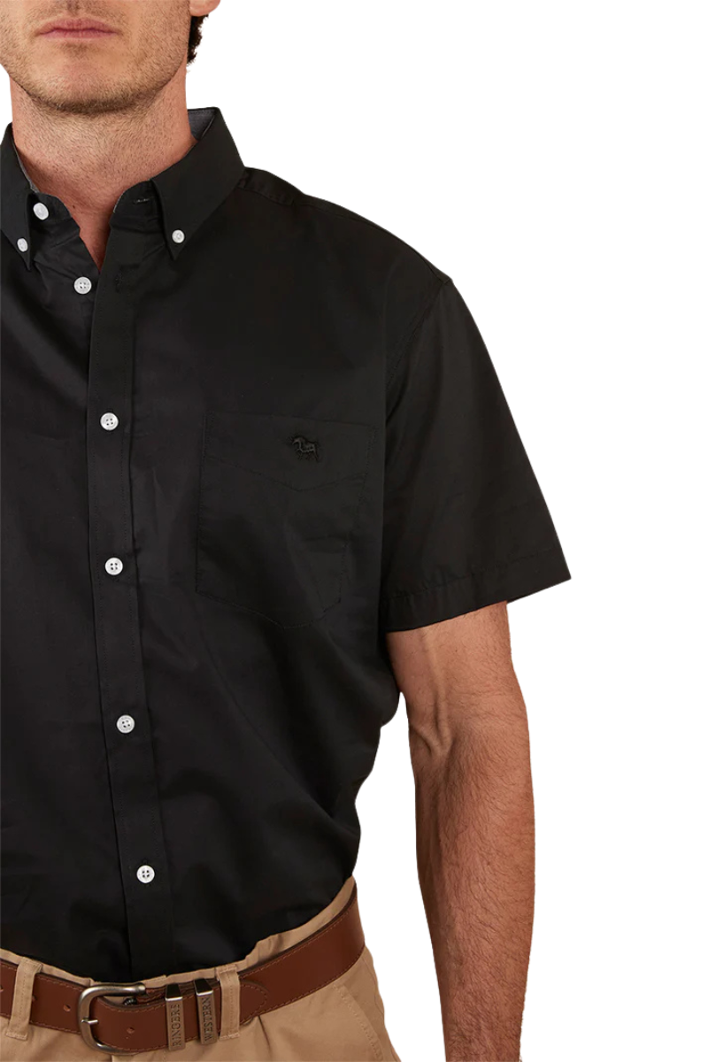 Ringers Western Mens Heritage S/S Dress Shirt (122017RW) Black [SD]