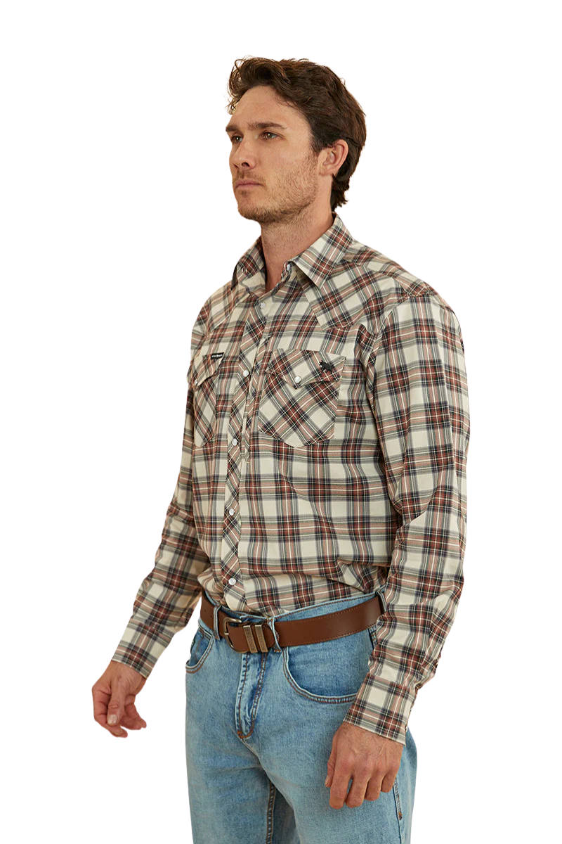 Ringers Western Mens Dillinger L/S Western Shirt (122106RW) Dark Sand [SD]