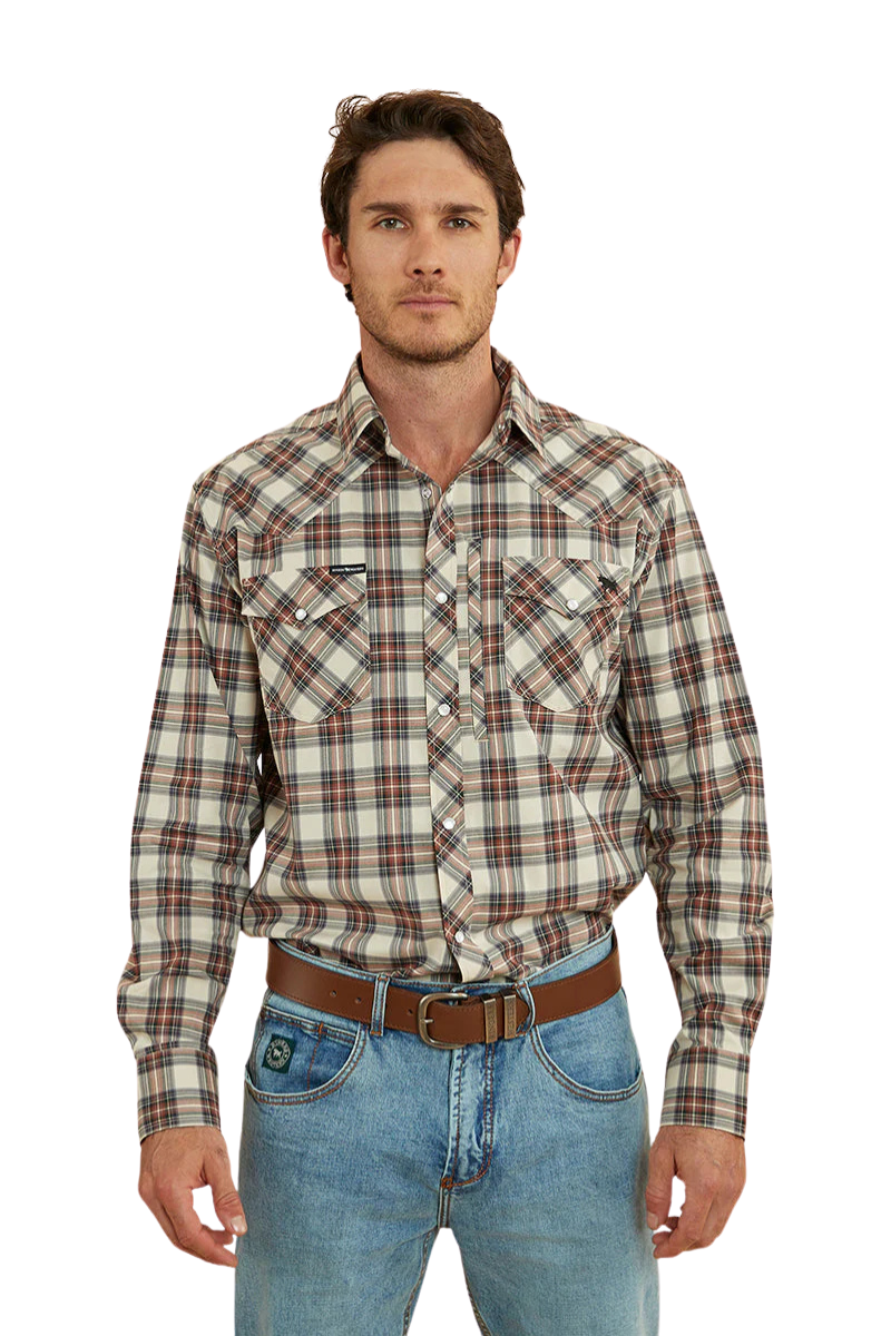 Ringers Western Mens Dillinger L/S Western Shirt (122106RW) Dark Sand [SD]