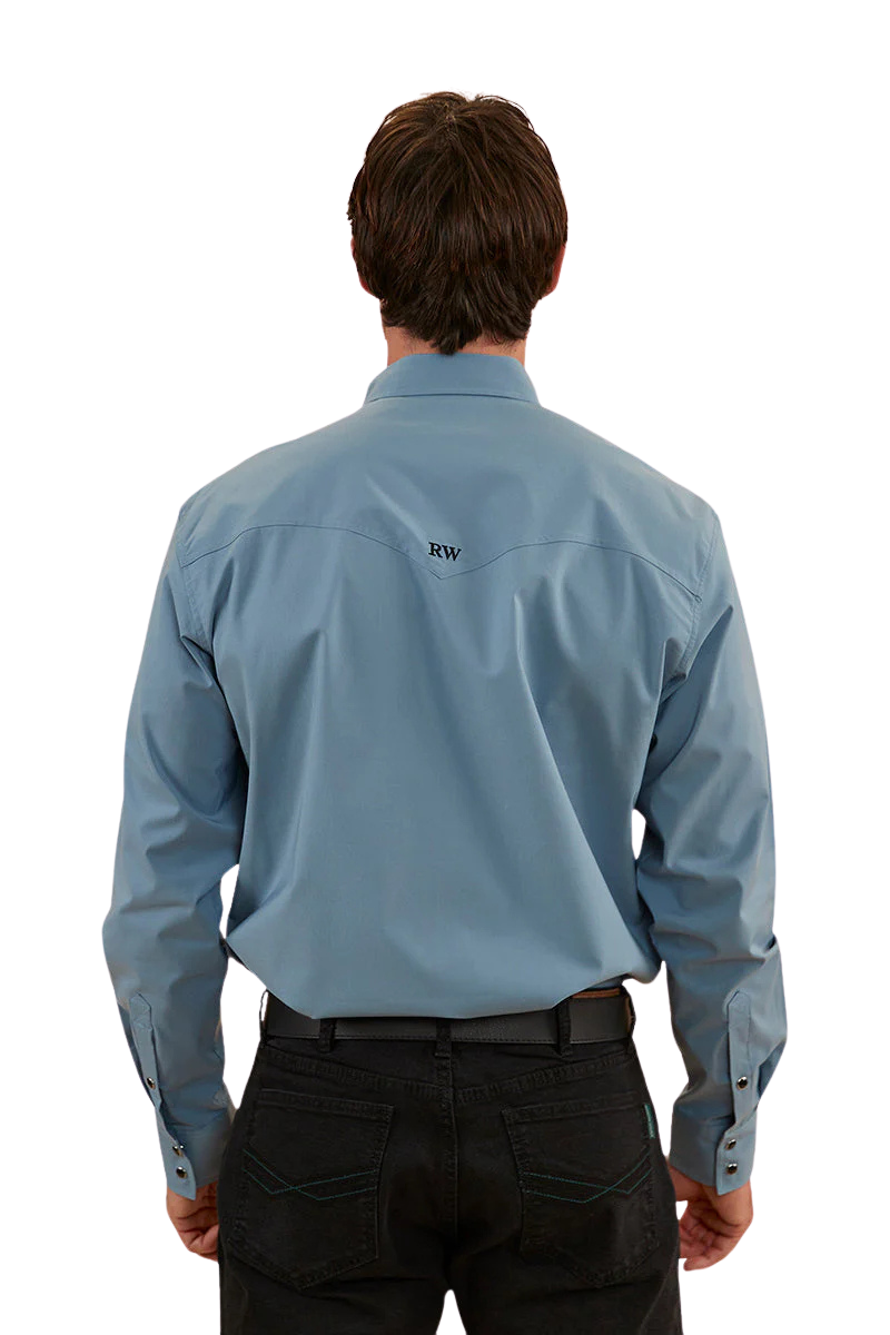 Ringers Western Mens Dillinger L/S Western Shirt (122106RW) Mid Blue [SD]